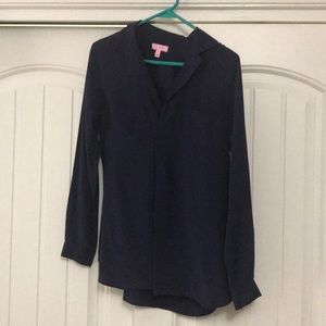 Lily Pulitzer navy blue blouse size small